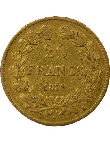 Louis-Philippe Ier Domard 20 francs Or 1839 A - Paris