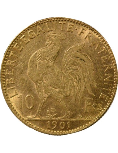 Coq 10 francs Or 1901 A - Paris