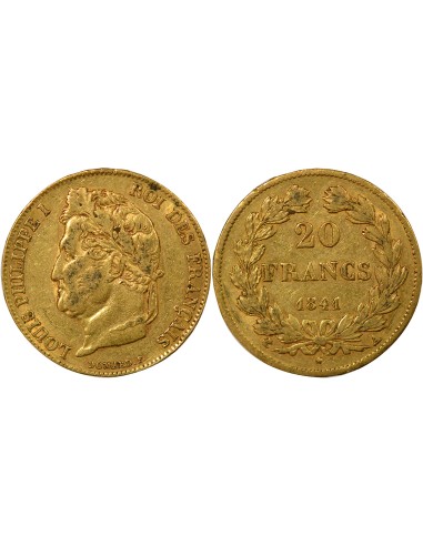 Louis-Philippe Ier Domard 20 francs Or 1841 A - Paris