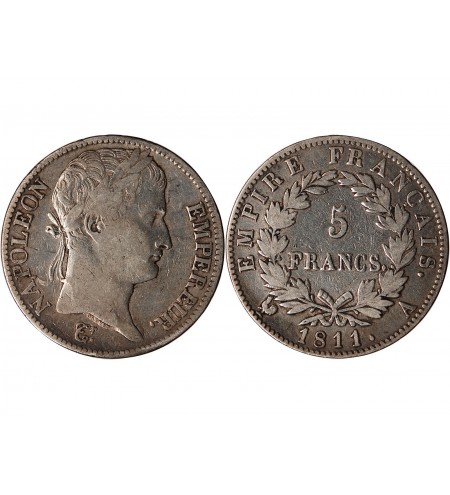 NAPOLEON Ier﻿ - 5 FRANCS 1811 A PARIS 