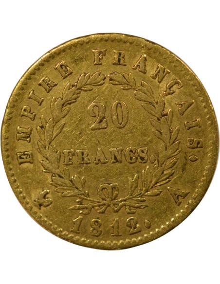Roi d'Italie Empire 20 francs Or 1812 A - Paris