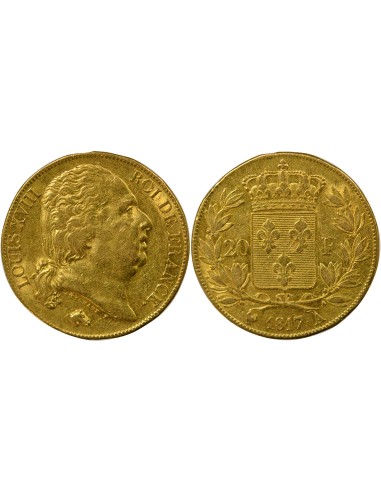 Louis XVIII Tête nue 20 francs Or 1817 A - Paris