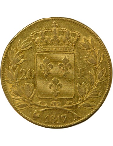 Louis XVIII Tête nue 20 francs Or 1817 A - Paris