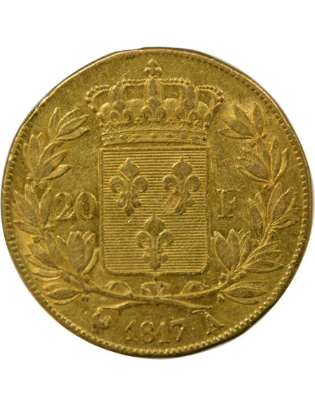 Louis XVIII Tête nue 20 francs Or 1817 A - Paris
