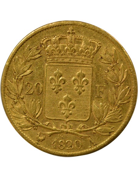 Louis XVIII Tête nue 20 francs Or 1820 A - Paris