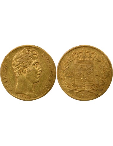 Charles X 4 1/2 Feuilles 20 francs Or 1830 A - Paris