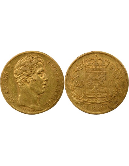 Charles X 4 1/2 Feuilles 20 francs Or 1830 A - Paris