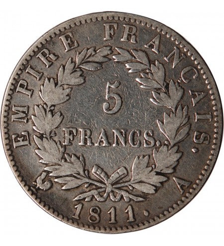 NAPOLEON Ier﻿ - 5 FRANCS 1811 A PARIS 