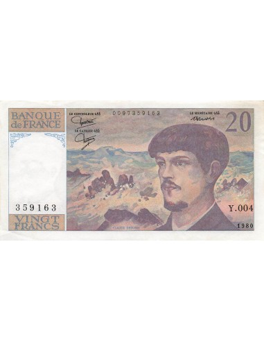 20 Francs - Debussy - 1980 - Série Y.004 20 francs 1980