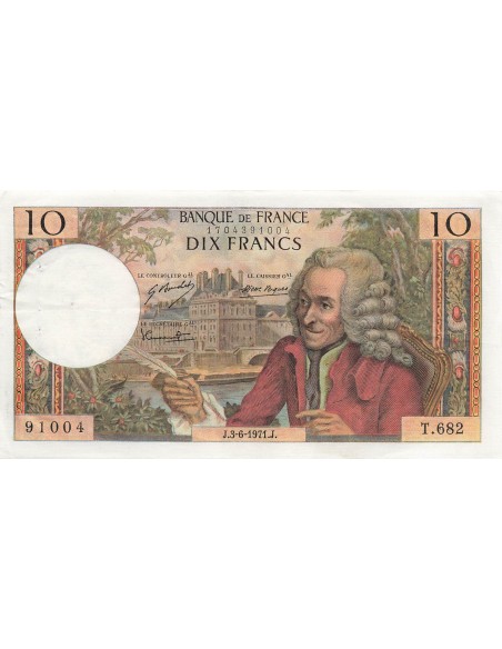 10 Francs - Voltaire - 03-06-1971 - Série T.682 10 francs 1971