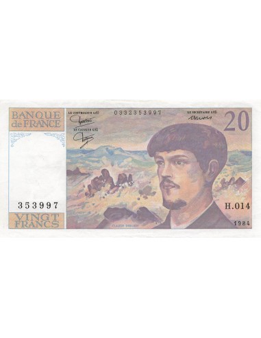 20 Francs - Debussy - 1984 - Série H.014 20 francs 1984