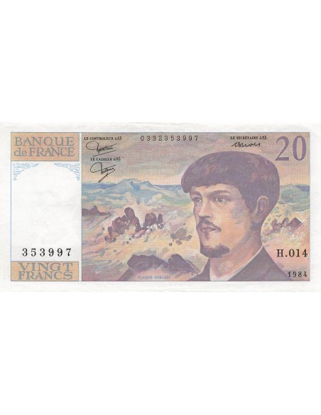 20 Francs - Debussy - 1984 - Série H.014 20 francs 1984