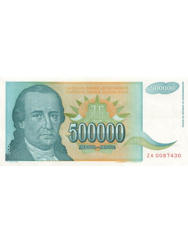 Yougoslavie 500000 Dinara - 1993 - Remplacement - P.131 500000 dinara 1993