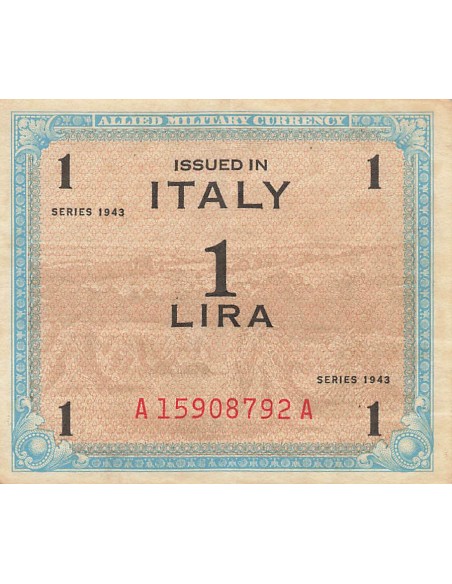 Italie 1 Lira - Impression américaine - 1943 - P.M10 1 lira 1943