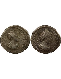 Rome Empire Caracalla Geta 1 denier Billon 199-200 R Rome