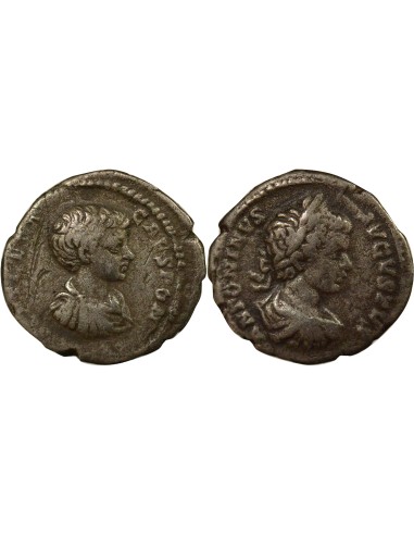 Rome Empire Caracalla Geta 1 denier Billon 199-200 R Rome