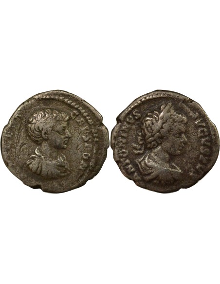 Rome Empire Caracalla Geta 1 denier Billon 199-200 R Rome