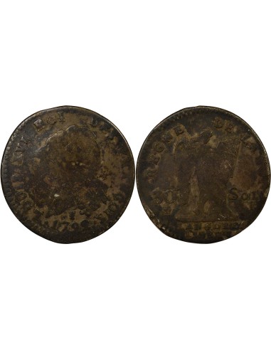 Louis XVI au Génie 30 sols Argent 1792 I Limoges