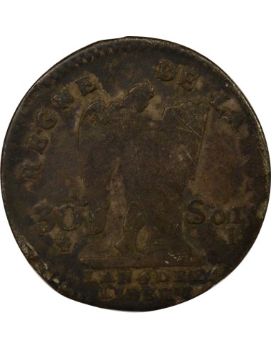 Louis XVI au Génie 30 sols Argent 1792 I Limoges