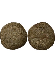 Charles VIII A la Couronne 1 blanc Billon 1491-1498 9 Rennes