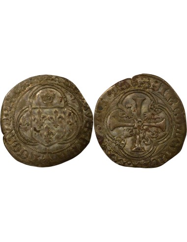 Charles VIII A la Couronne 1 blanc Billon 1491-1498 9 Rennes