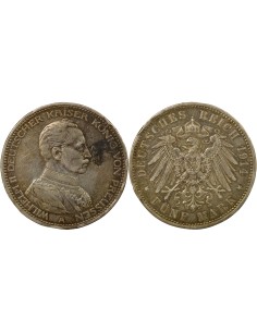 Etats Allemands (Prusse) Guillaume II de Prusse Guillaume II - 5 Mark Argent - 1914 A Berlin 5 mark Argent 1914 A Berlin