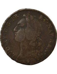 Louis XV au Bandeau 1 écu Argent 1756 Q Perpignan 2