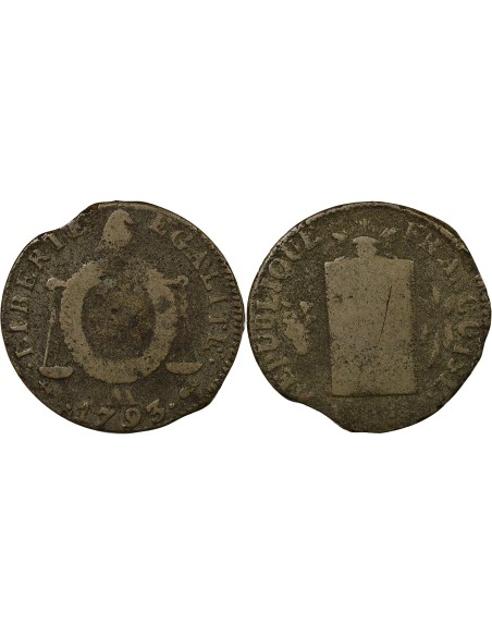 A la Balance 2 sols Métal de Cloche 1793 AA Metz