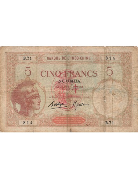 Nouvelles Hébrides 5 Francs - ND (1941) - P.4b 5 francs 1941