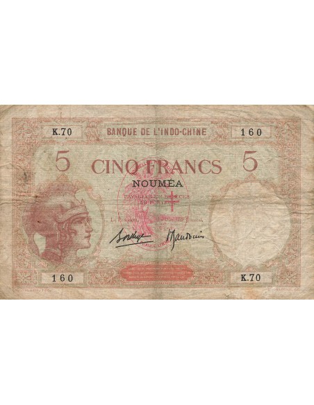 Nouvelles Hébrides 5 Francs - ND (1941) - P.4b 5 francs 1941