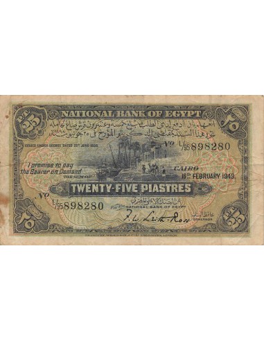 Egypte 25 Piastres - 16-02-1949 - P.10 25 piastres 1949