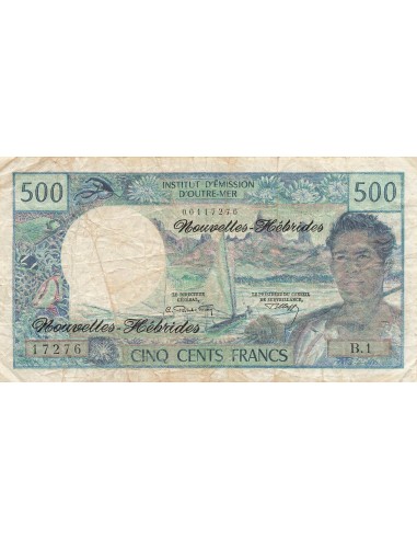 Nouvelles Hébrides 500 Francs - Polynésien - ND (1970) - P.19a 500 francs 1970