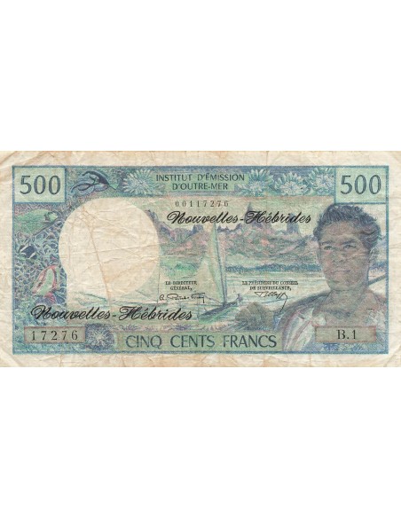 Nouvelles Hébrides 500 Francs - Polynésien - ND (1970) - P.19a 500 francs 1970