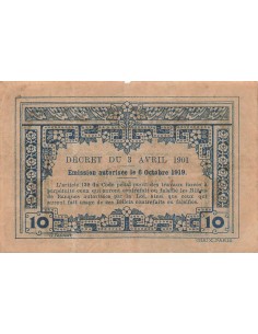 Indo-Chine Fr. 10 Cents - 1919 - P.43 10 cents 1919 2