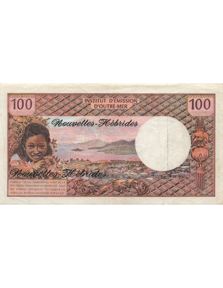 Nouvelles Hébrides 100 Francs - ND (1975) - P.18c 100 francs 1975