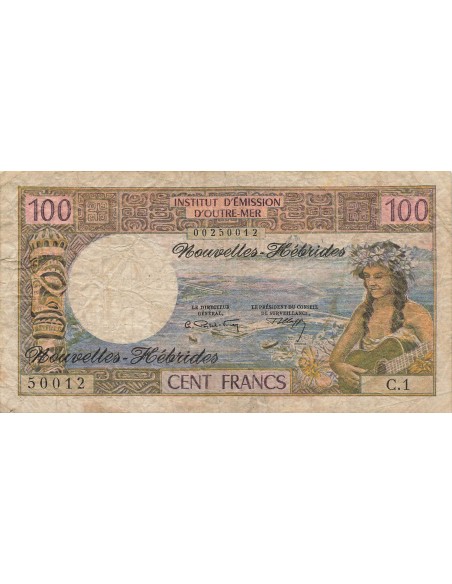 Nouvelles Hébrides 100 Francs - ND (1970) - P.18a 100 francs 1970