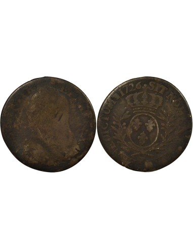 Louis XV au Buste habillé 1/5 écu Argent 1726 R Orléans