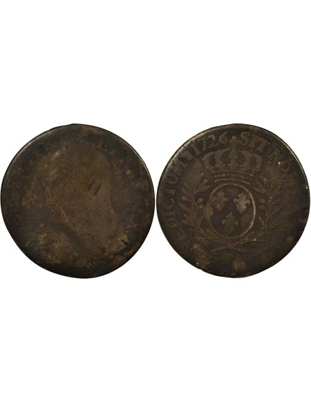 Louis XV au Buste habillé 1/5 écu Argent 1726 R Orléans