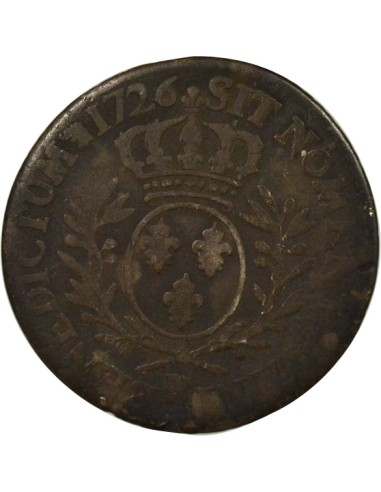 Louis XV au Buste habillé 1/5 écu Argent 1726 R Orléans