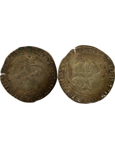 Charles VIII au Soleil 1 blanc Billon 1483-1488 S Troyes