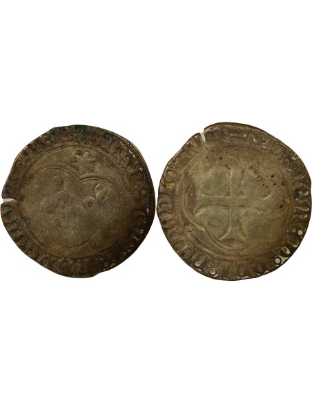 Charles VIII au Soleil 1 blanc Billon 1483-1488 S Troyes