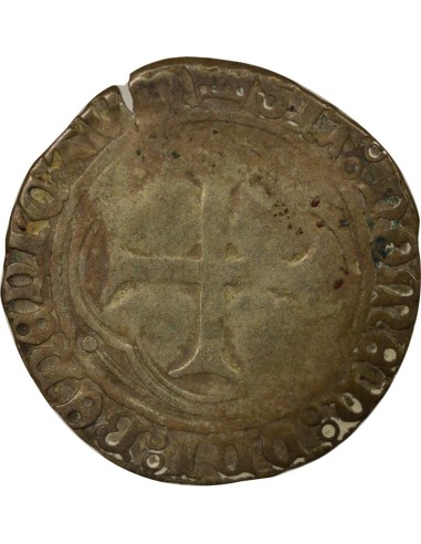 Charles VIII au Soleil 1 blanc Billon 1483-1488 S Troyes