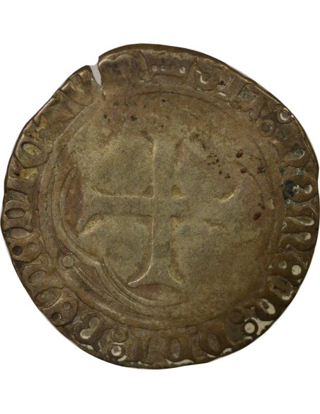 Charles VIII au Soleil 1 blanc Billon 1483-1488 S Troyes