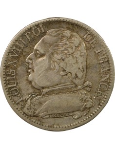 Louis XVIII au Buste Habillé 5 francs Argent 1814 B Rouen 2