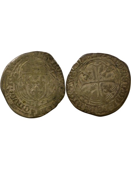 Charles VIII A la Couronne 1 blanc Billon 1491-1498 T Nantes