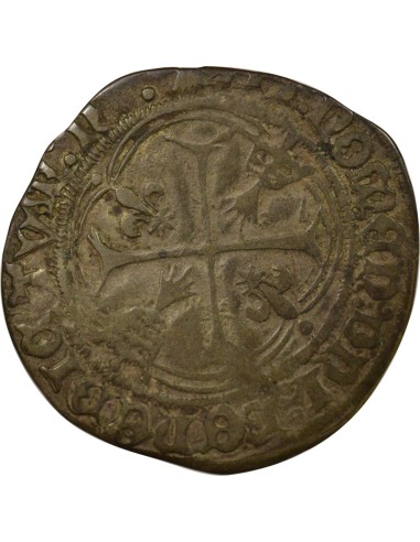 Charles VIII A la Couronne 1 blanc Billon 1491-1498 T Nantes