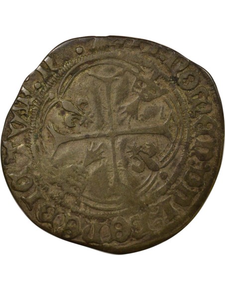 Charles VIII A la Couronne 1 blanc Billon 1491-1498 T Nantes