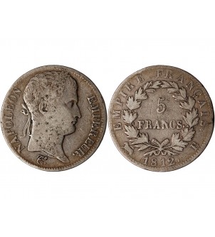 NAPOLEON Ier﻿ - 5 FRANCS 1812 B ROUEN 2