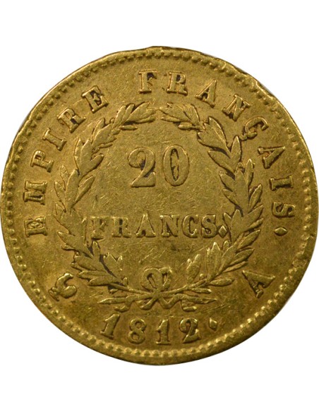 Roi d'Italie Empire 20 francs Or 1812 A - Paris
