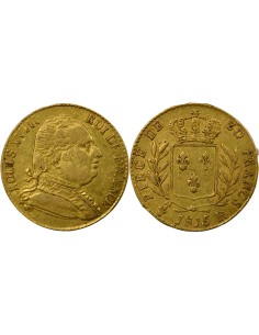 Louis XVIII au Buste Habillé 20 francs Or 1815 Londres